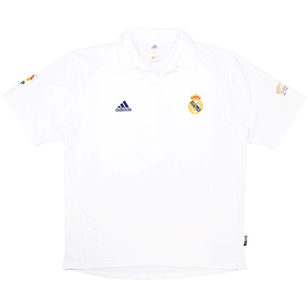 Camiseta Real Madrid Primera equipación Retro 2001 2002 Blanco